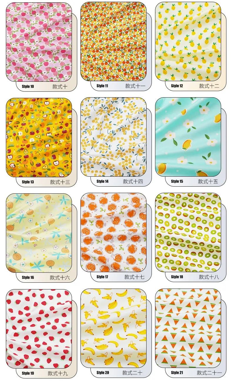 160x50cm Cotton Chino Fruit Pineapple Strawberry Peach Dress Cloth, Bed Sheet Tablecloth Handmade Shell Fabric