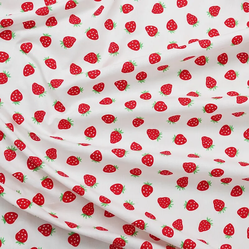 160x50cm Cotton Chino Fruit Pineapple Strawberry Peach Dress Cloth, Bed Sheet Tablecloth Handmade Shell Fabric