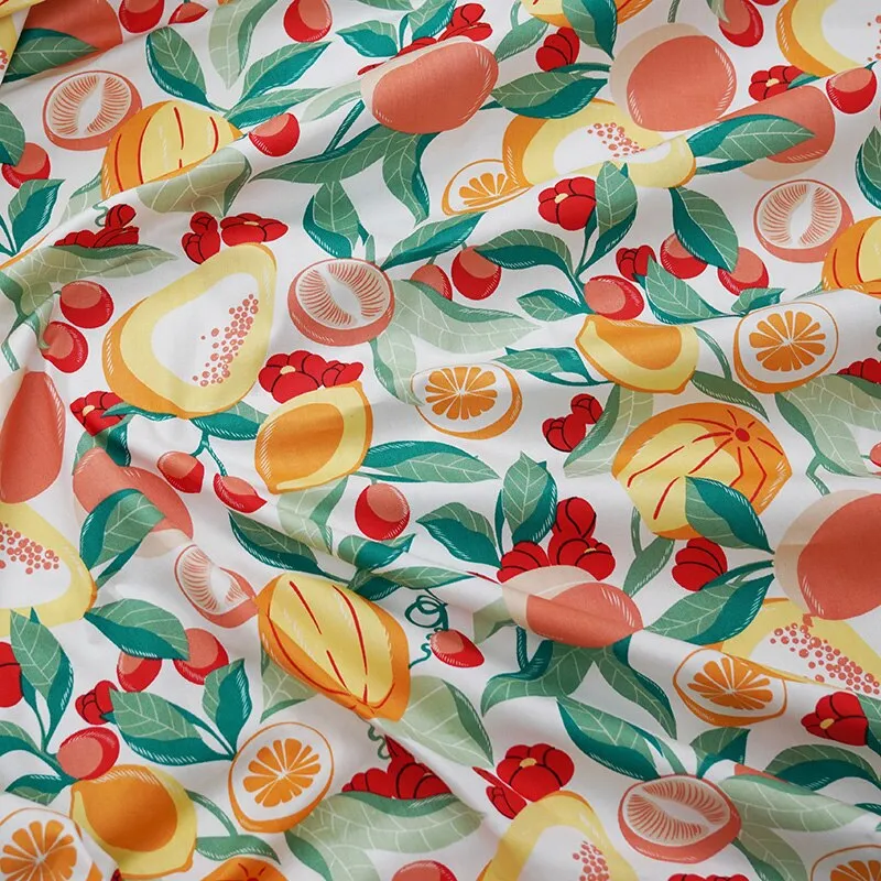 160x50cm Cotton Chino Fruit Pineapple Strawberry Peach Dress Cloth, Bed Sheet Tablecloth Handmade Shell Fabric