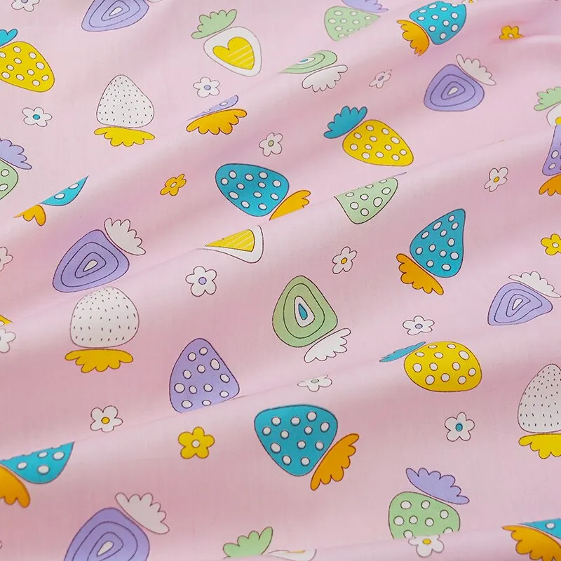 160x50cm Cotton Chino Fruit Pineapple Strawberry Peach Dress Cloth, Bed Sheet Tablecloth Handmade Shell Fabric