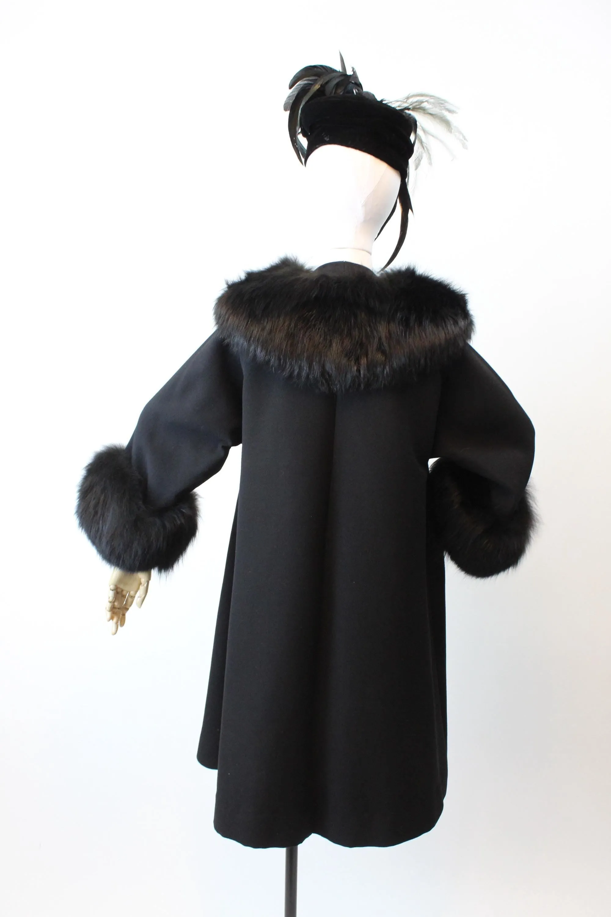 1960s MATLIN FOX fur wool coat small medium | new fall winter