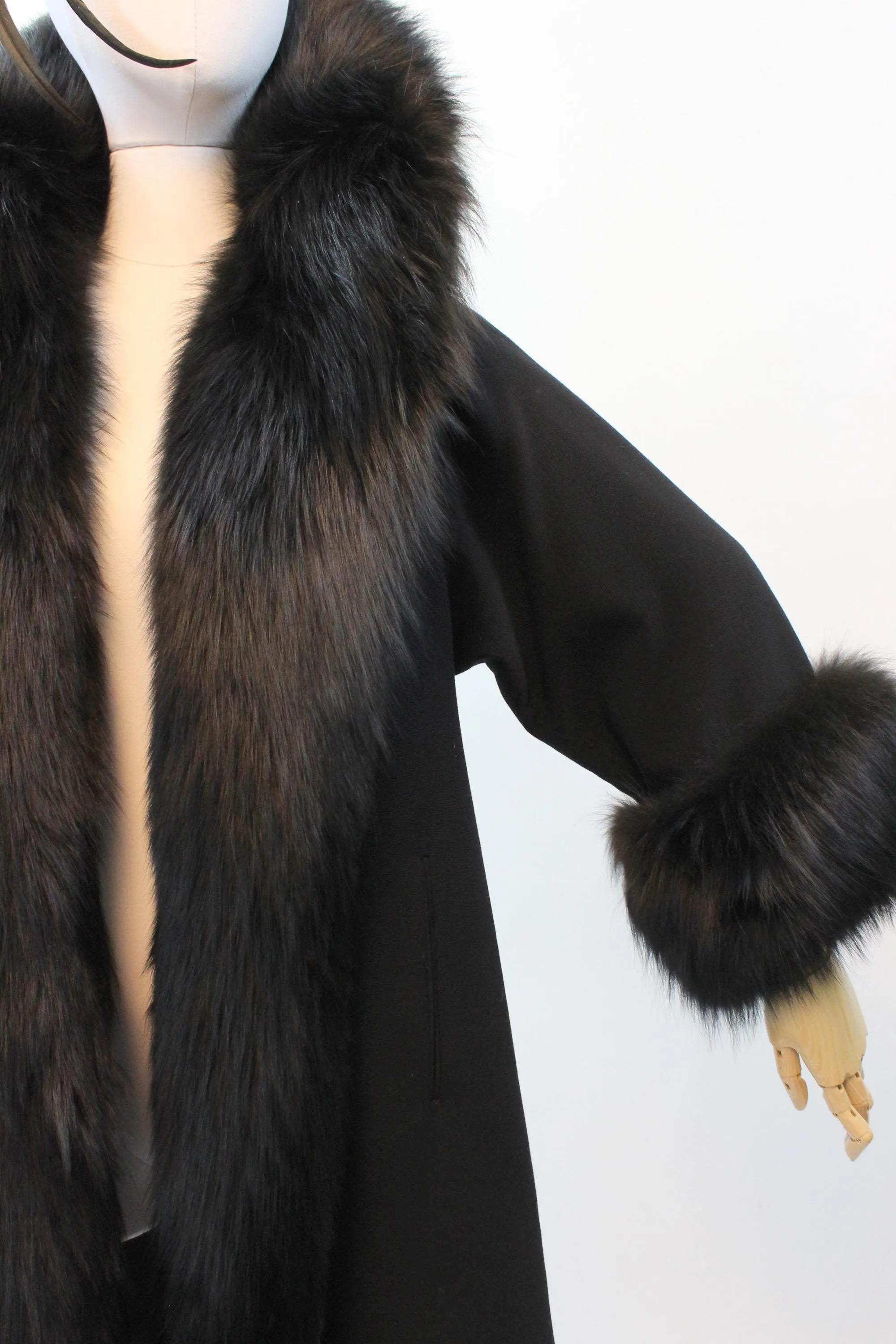 1960s MATLIN FOX fur wool coat small medium | new fall winter