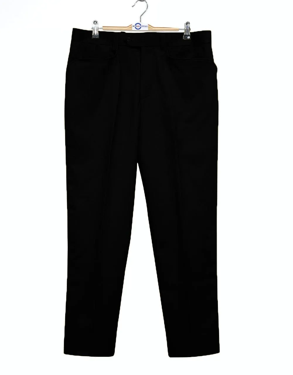 60s Style Black Chino Trouser