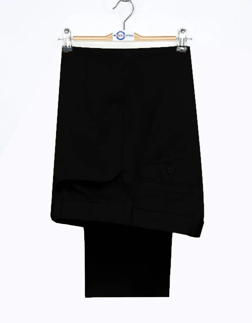 60s Style Black Chino Trouser