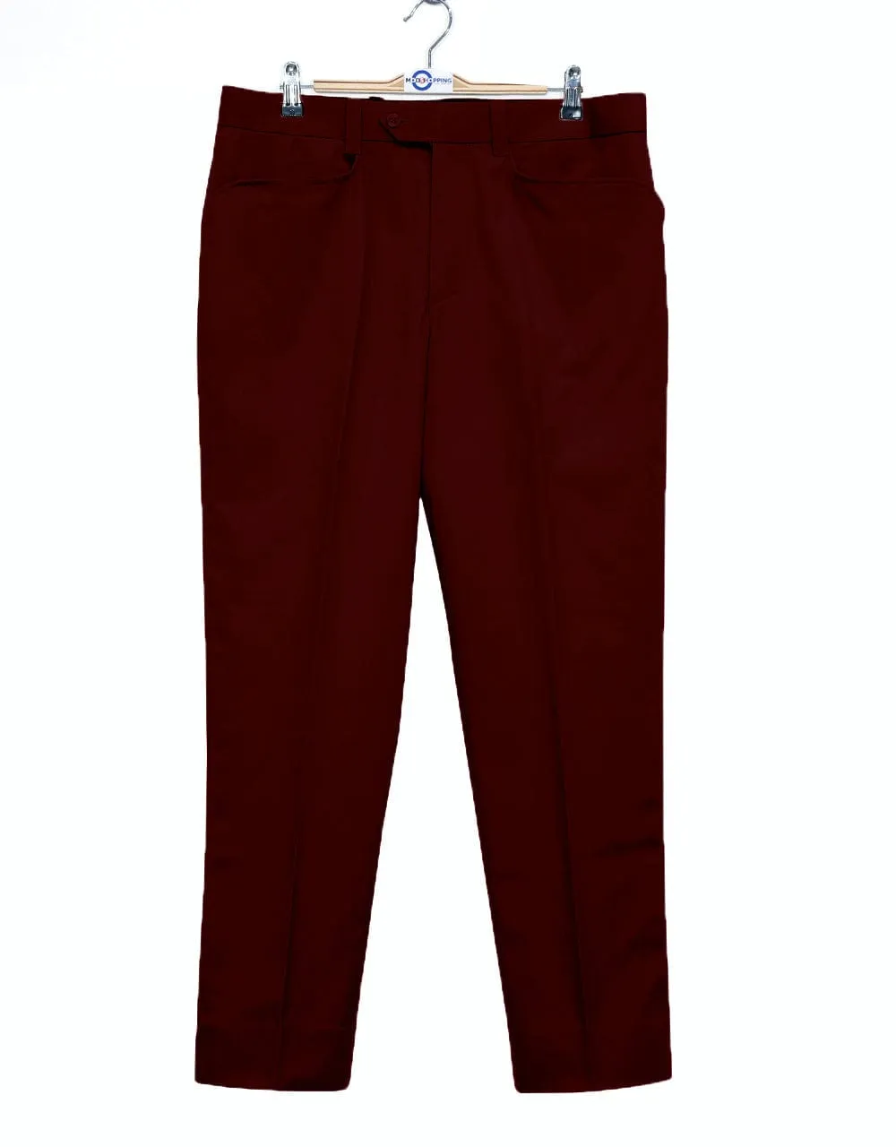 60s Style Burgundy Chino Trouser