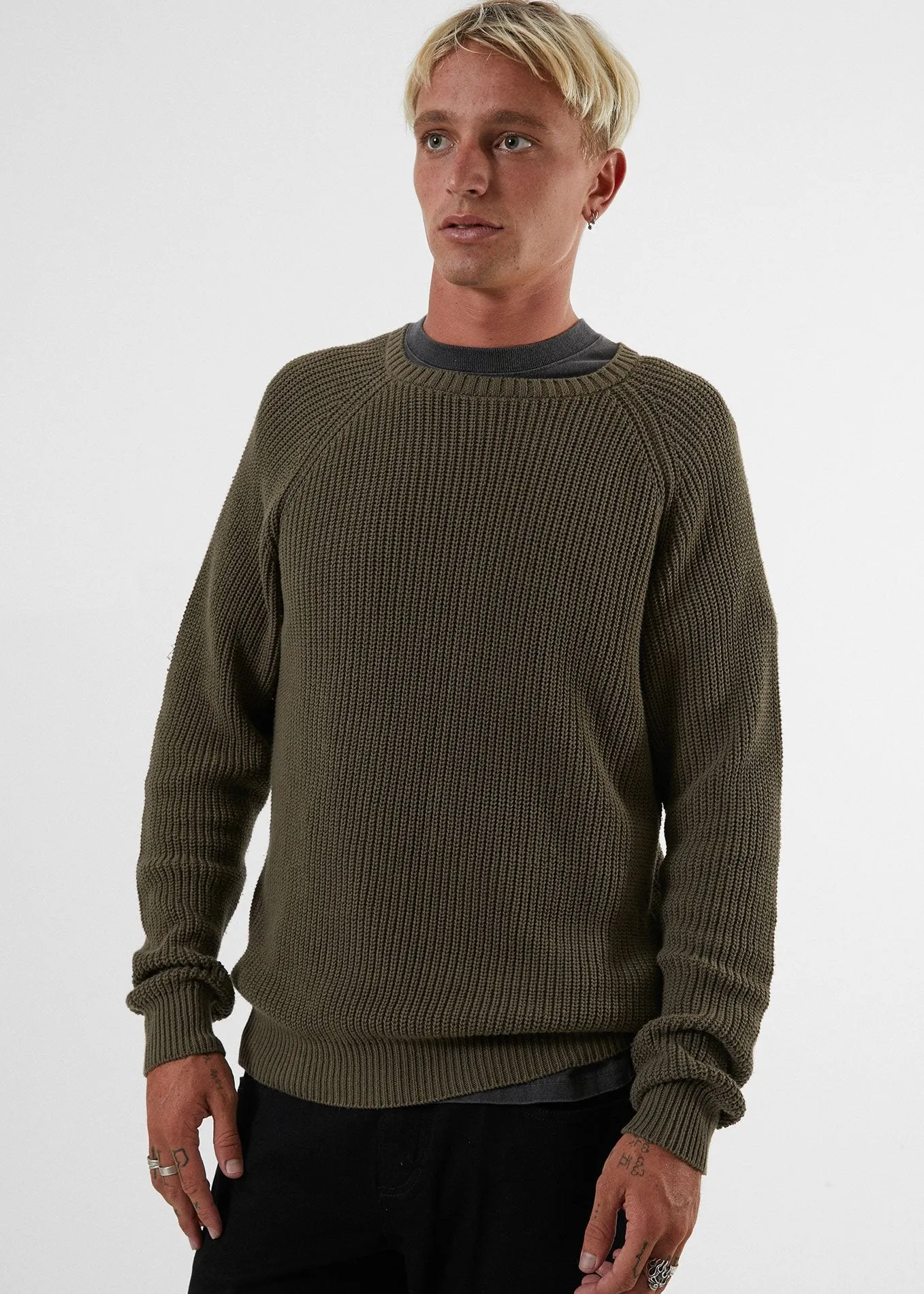 Afends Mens Peace Keeper - Organic Cotton Raglan Knit