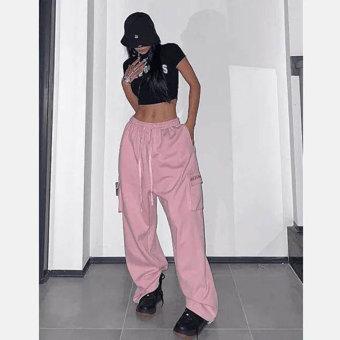 American Retro Wide-leg Pants Y2g Jogging Sports Parachute Loose Street Hip Hop