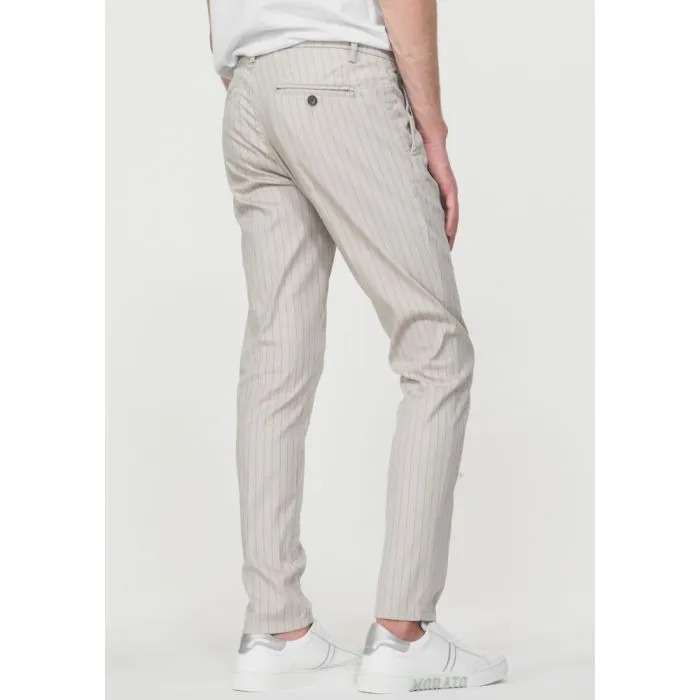 Antony Morato Hose Skinny Bryan beige gestreift MMTR00496