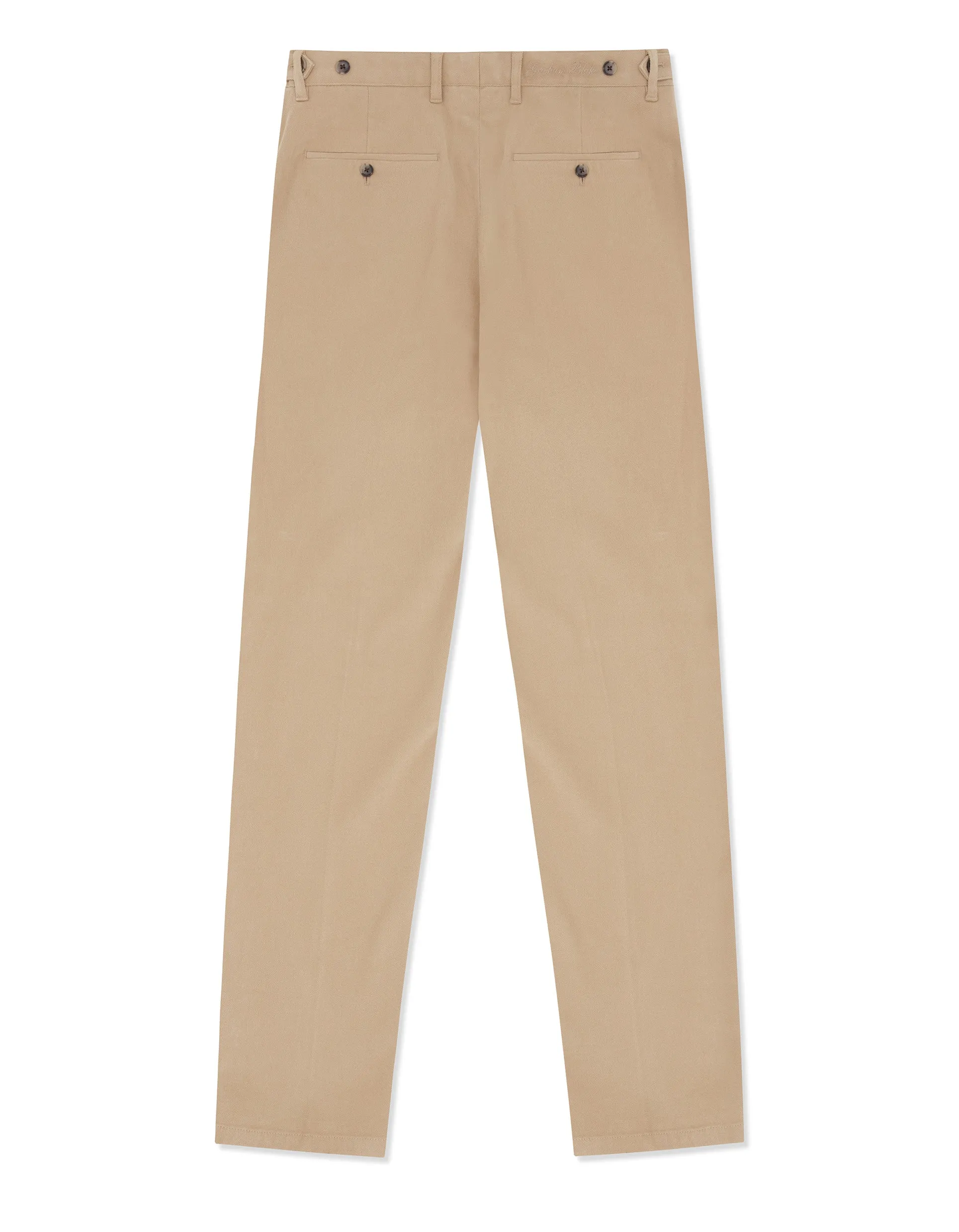 Beige Cotton Stretch Chino