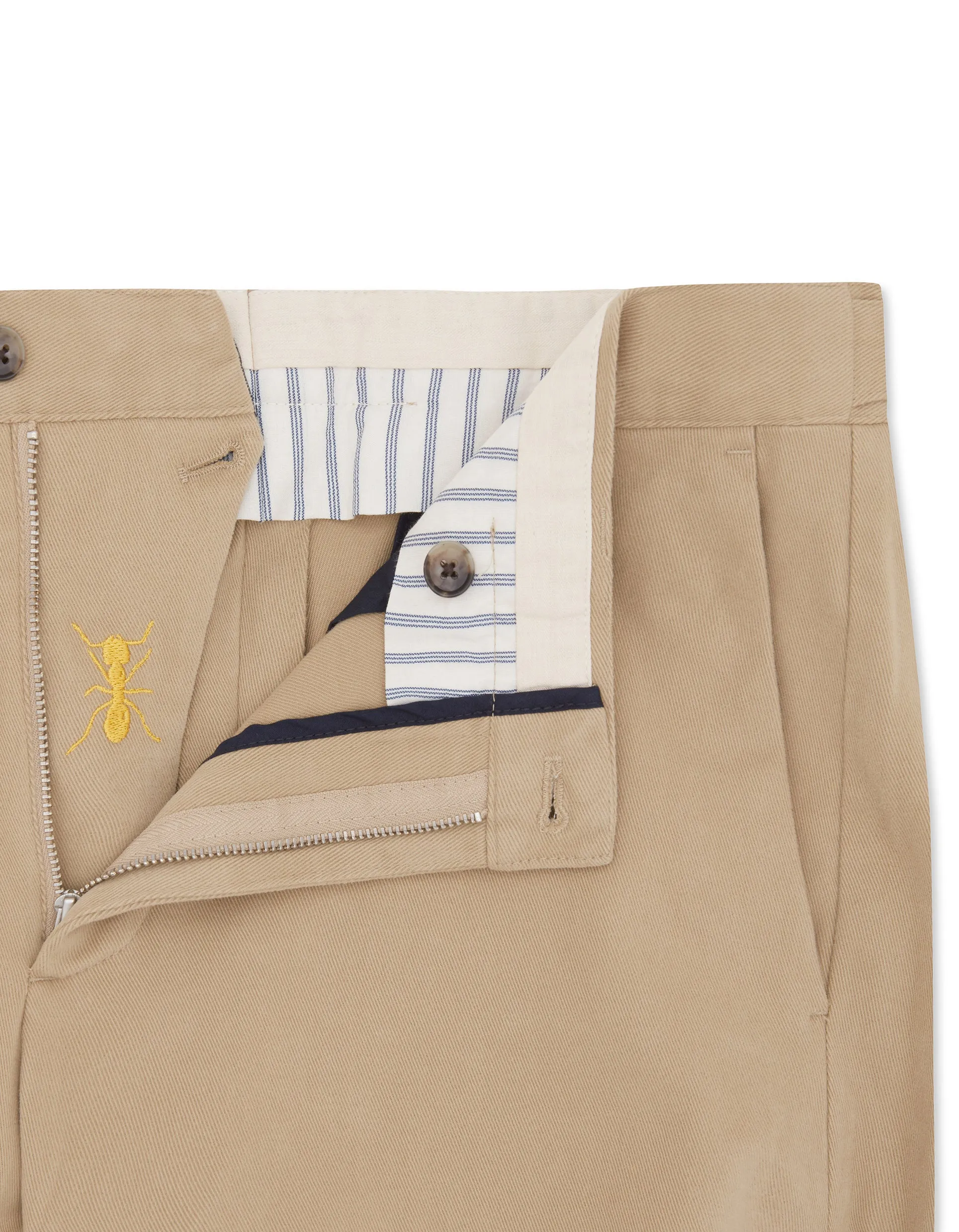 Beige Cotton Stretch Chino