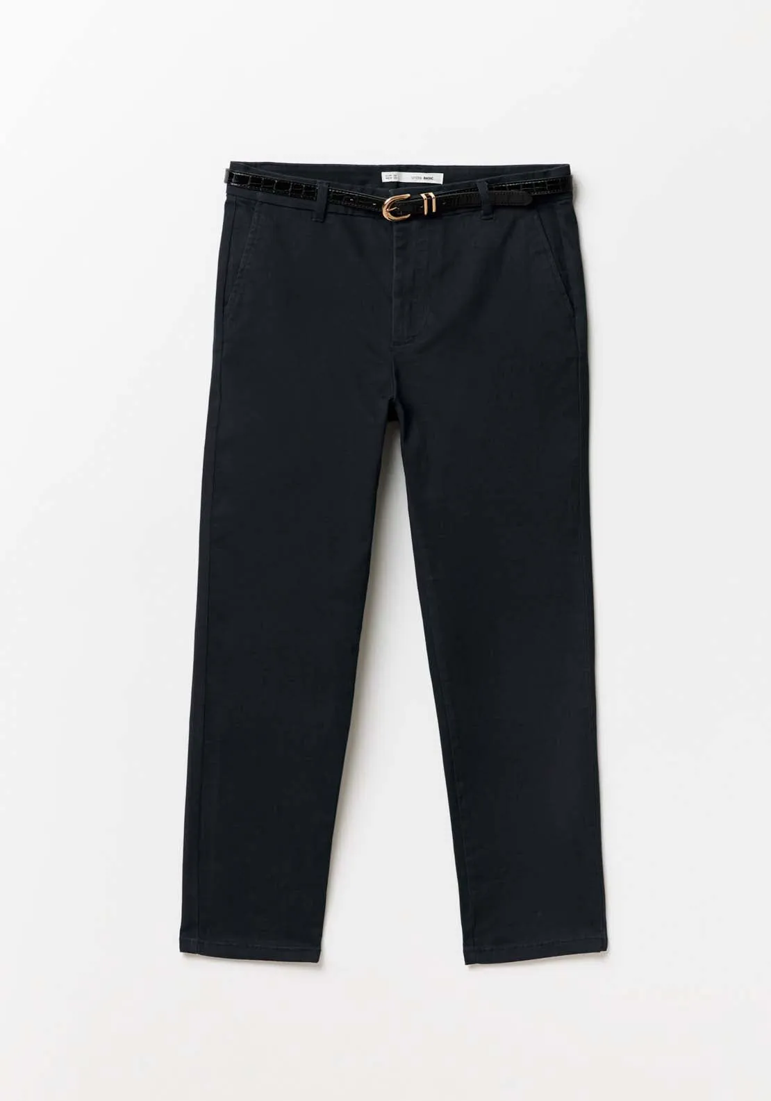 Belted chino trousers - Black