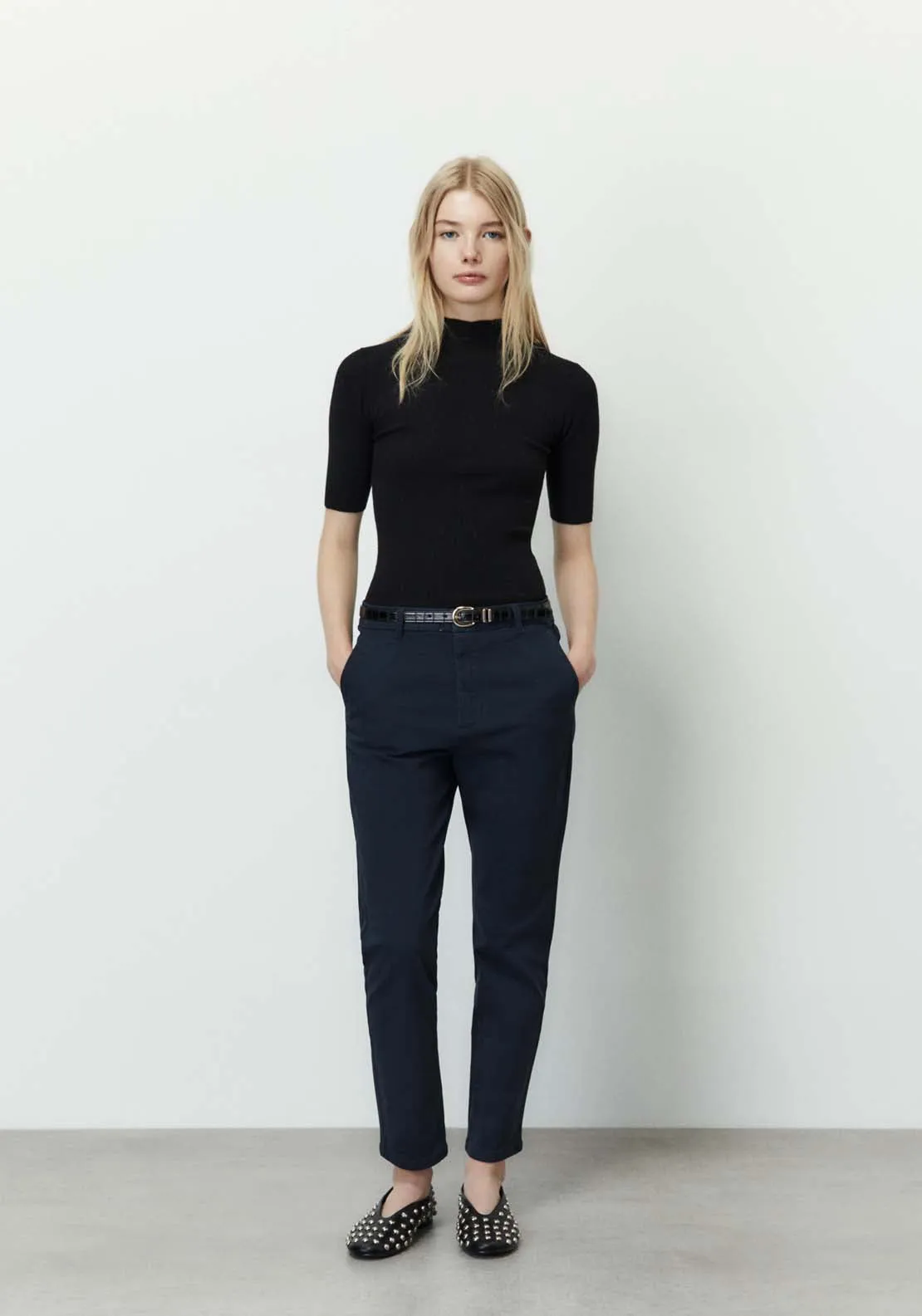 Belted chino trousers - Navy