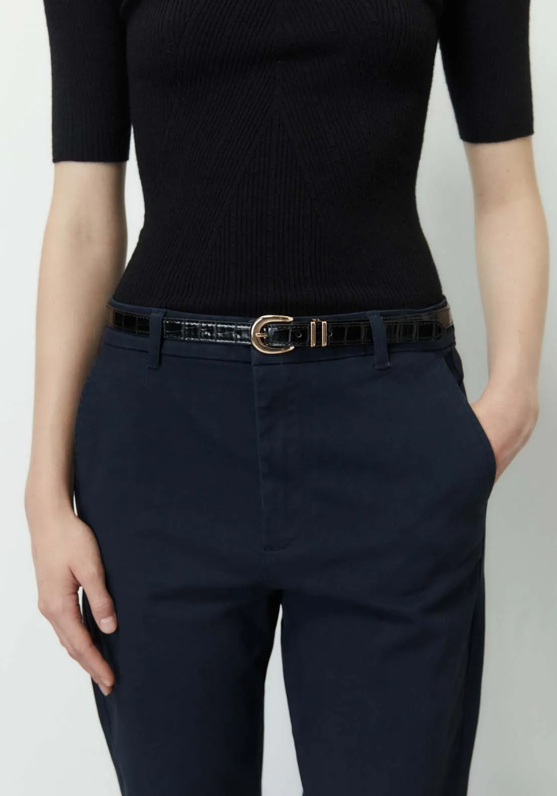 Belted chino trousers - Navy