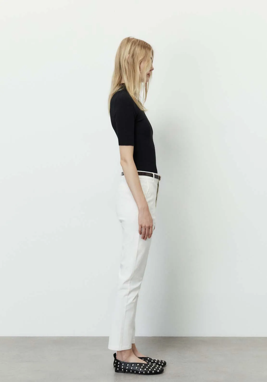 Belted Chino Trousers - Off White