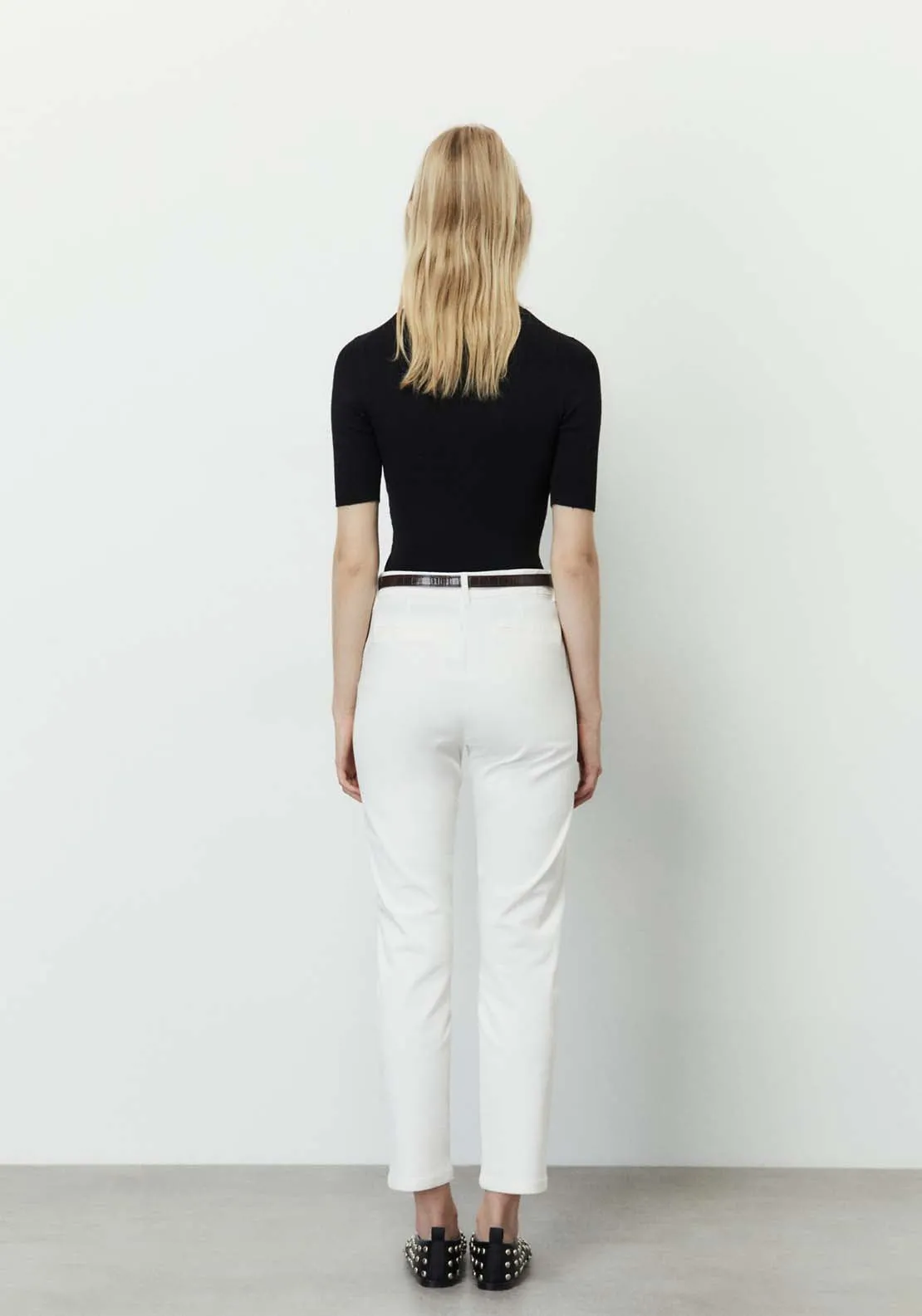 Belted Chino Trousers - Off White