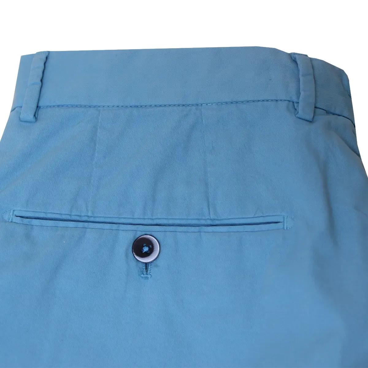 Blue Cotton Stretch Slim Chino Shorts