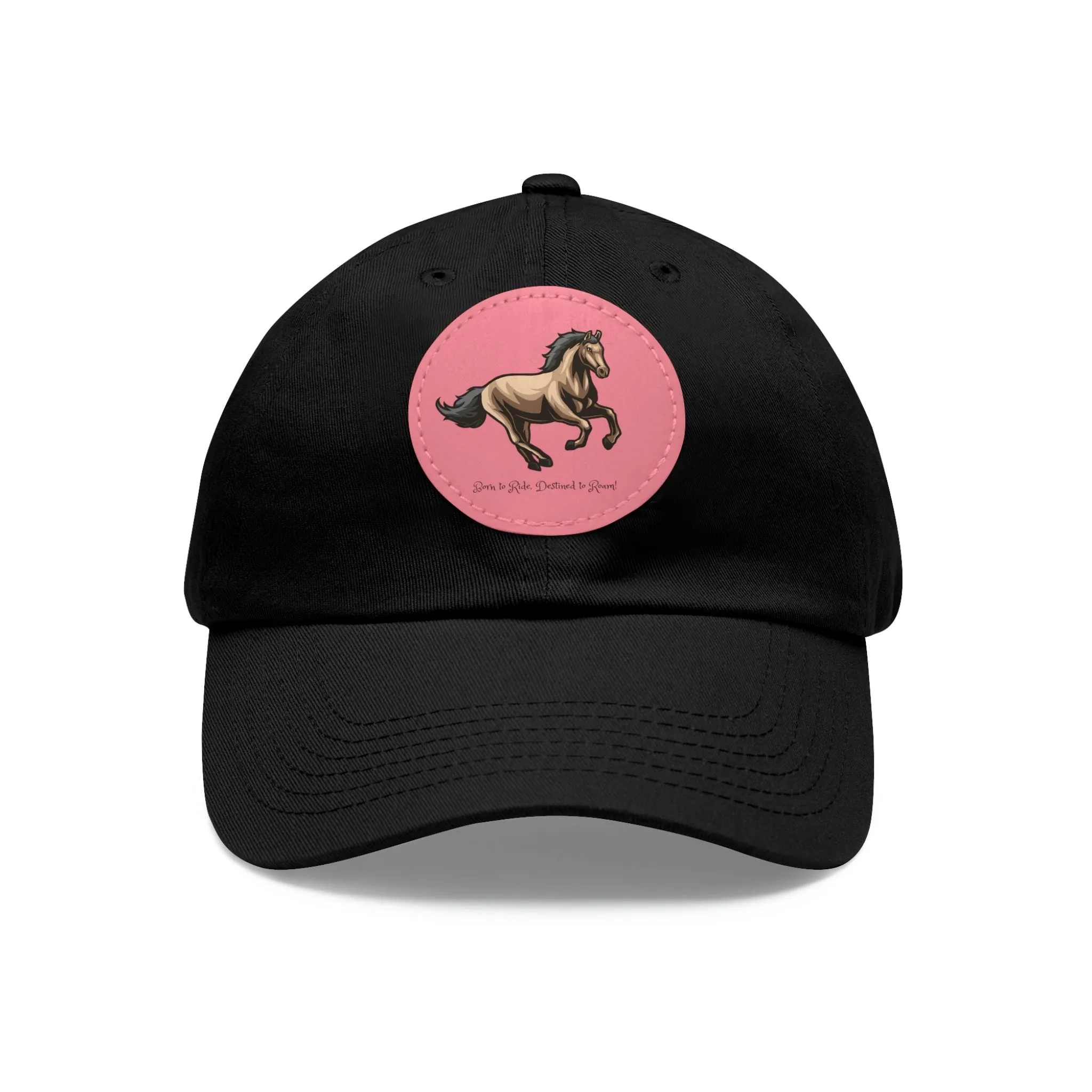 Born to Ride Horse POD Dad Hat with Leather Patch (Round)