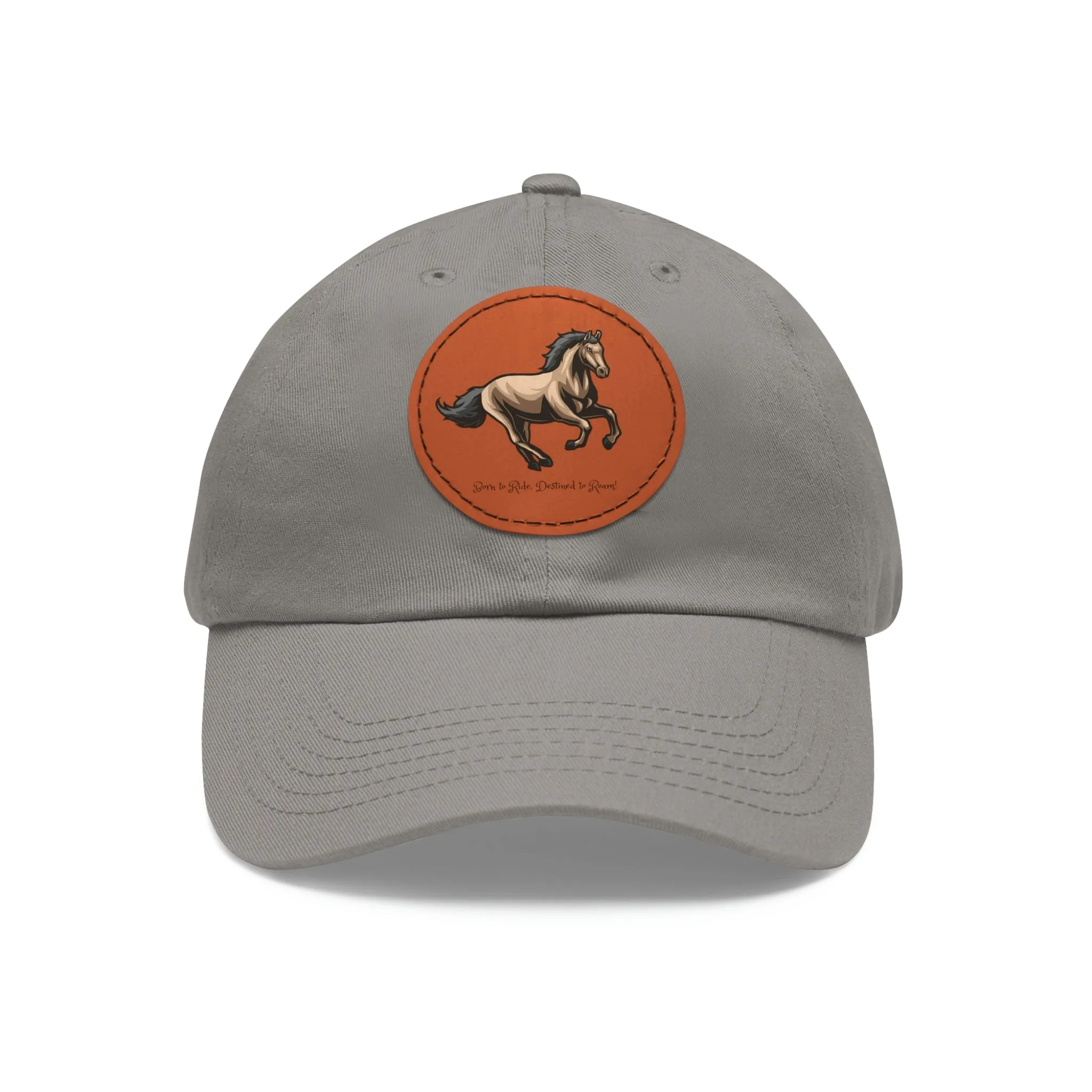 Born to Ride Horse POD Dad Hat with Leather Patch (Round)