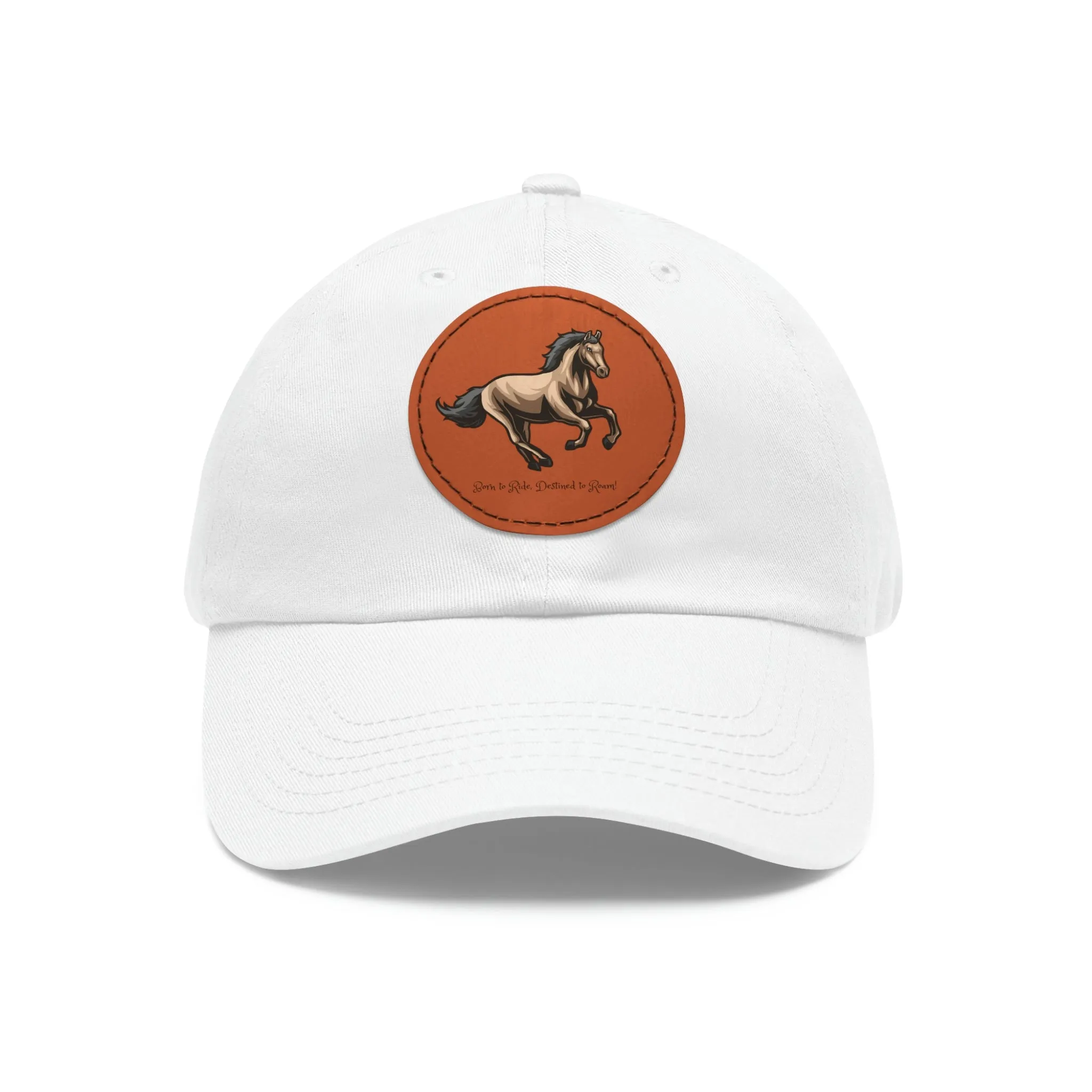 Born to Ride Horse POD Dad Hat with Leather Patch (Round)