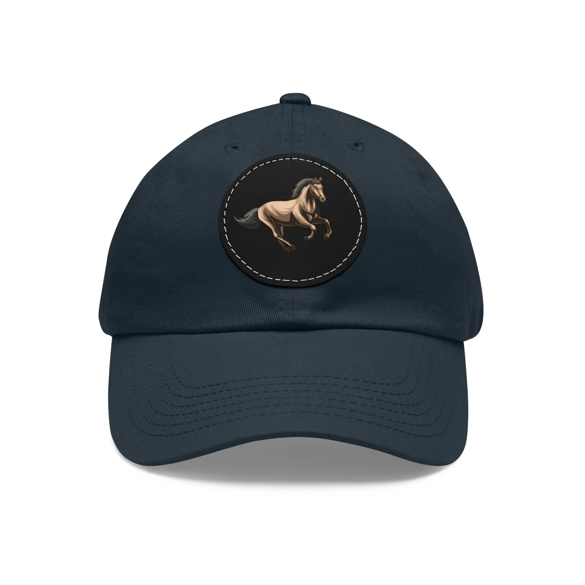 Born to Ride Horse POD Dad Hat with Leather Patch (Round)