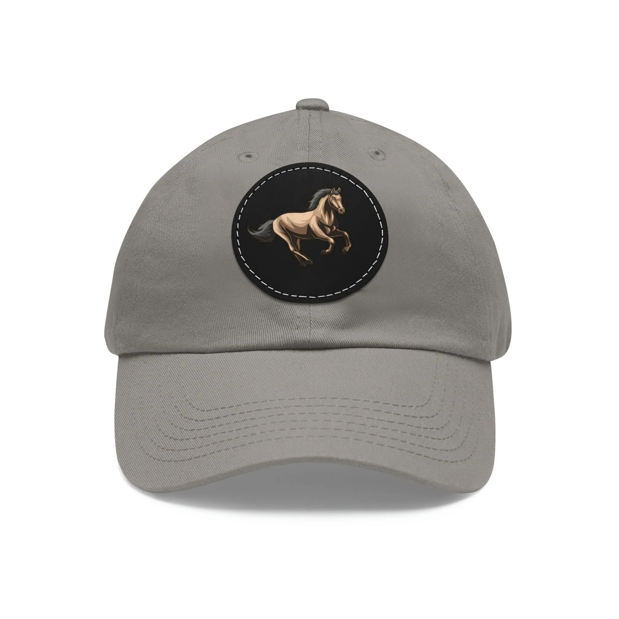 Born to Ride Horse POD Dad Hat with Leather Patch (Round)