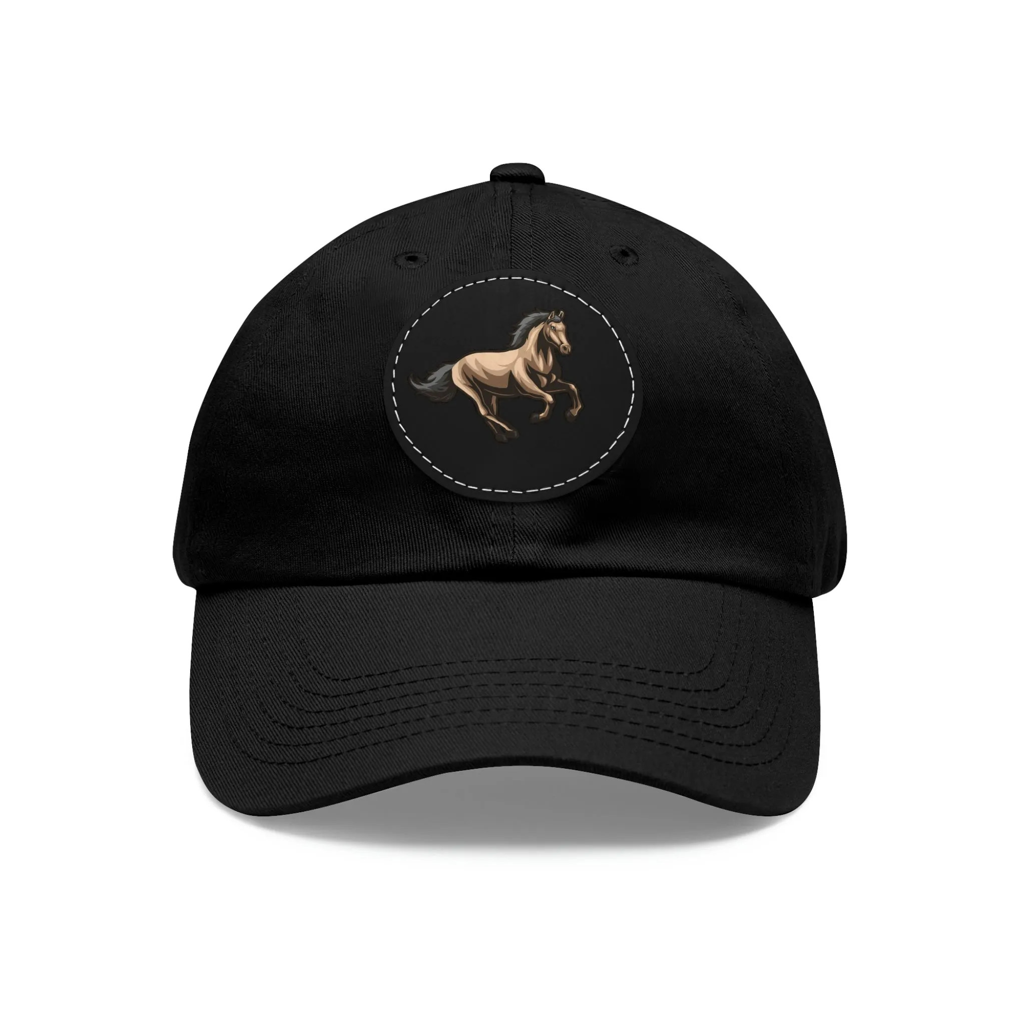 Born to Ride Horse POD Dad Hat with Leather Patch (Round)