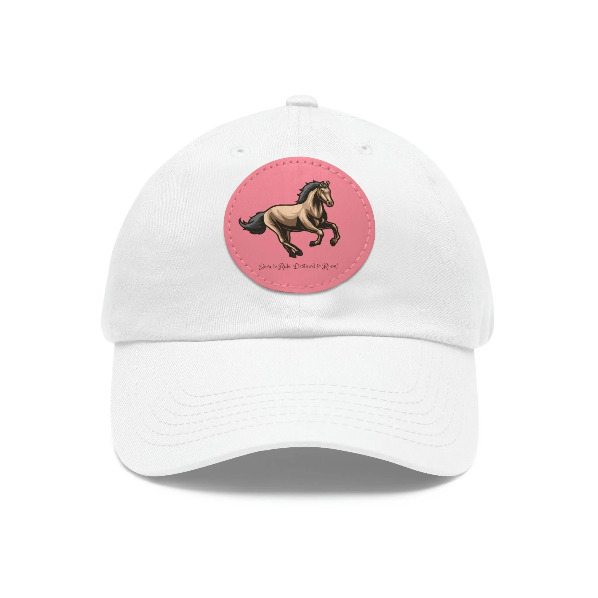 Born to Ride Horse POD Dad Hat with Leather Patch (Round)