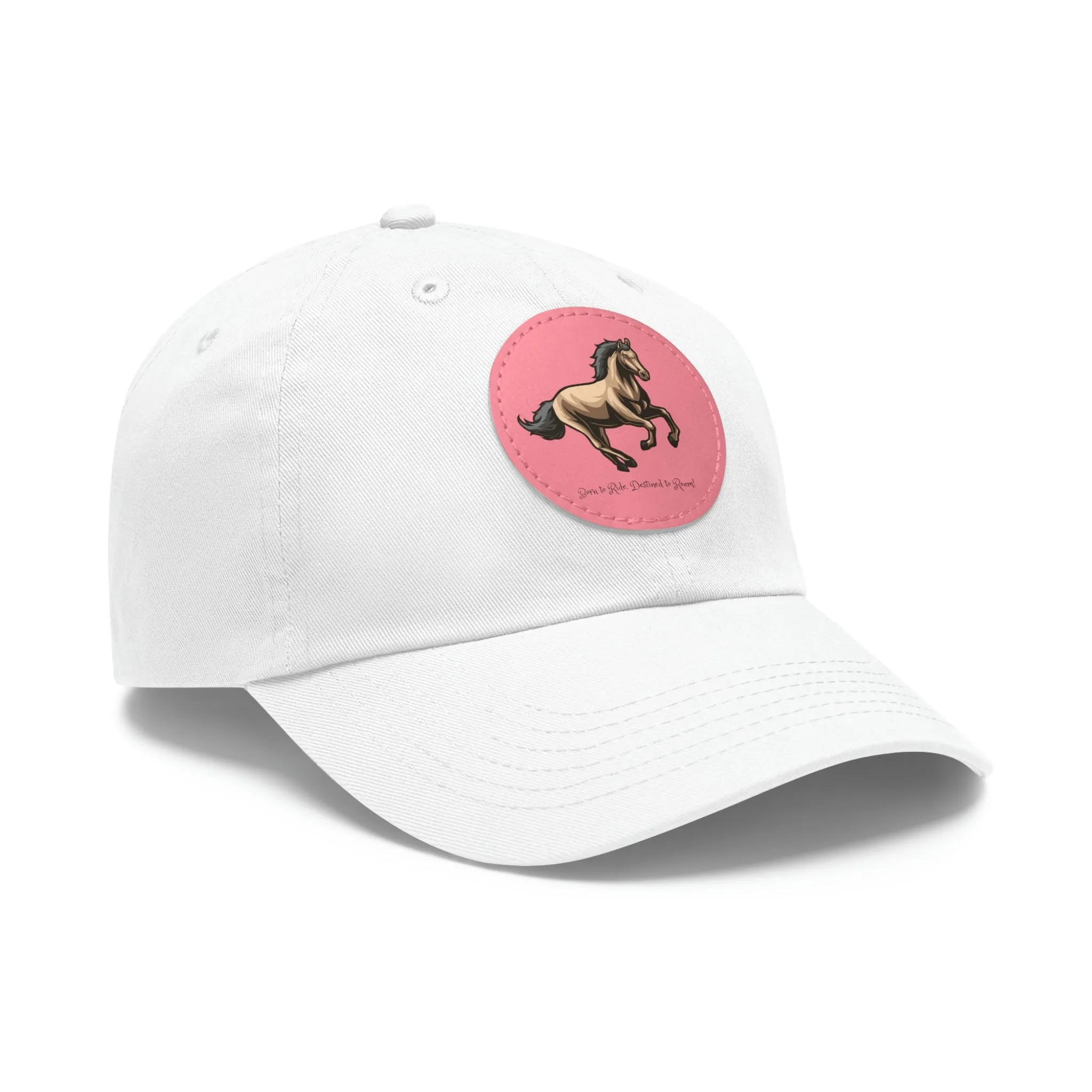 Born to Ride Horse POD Dad Hat with Leather Patch (Round)