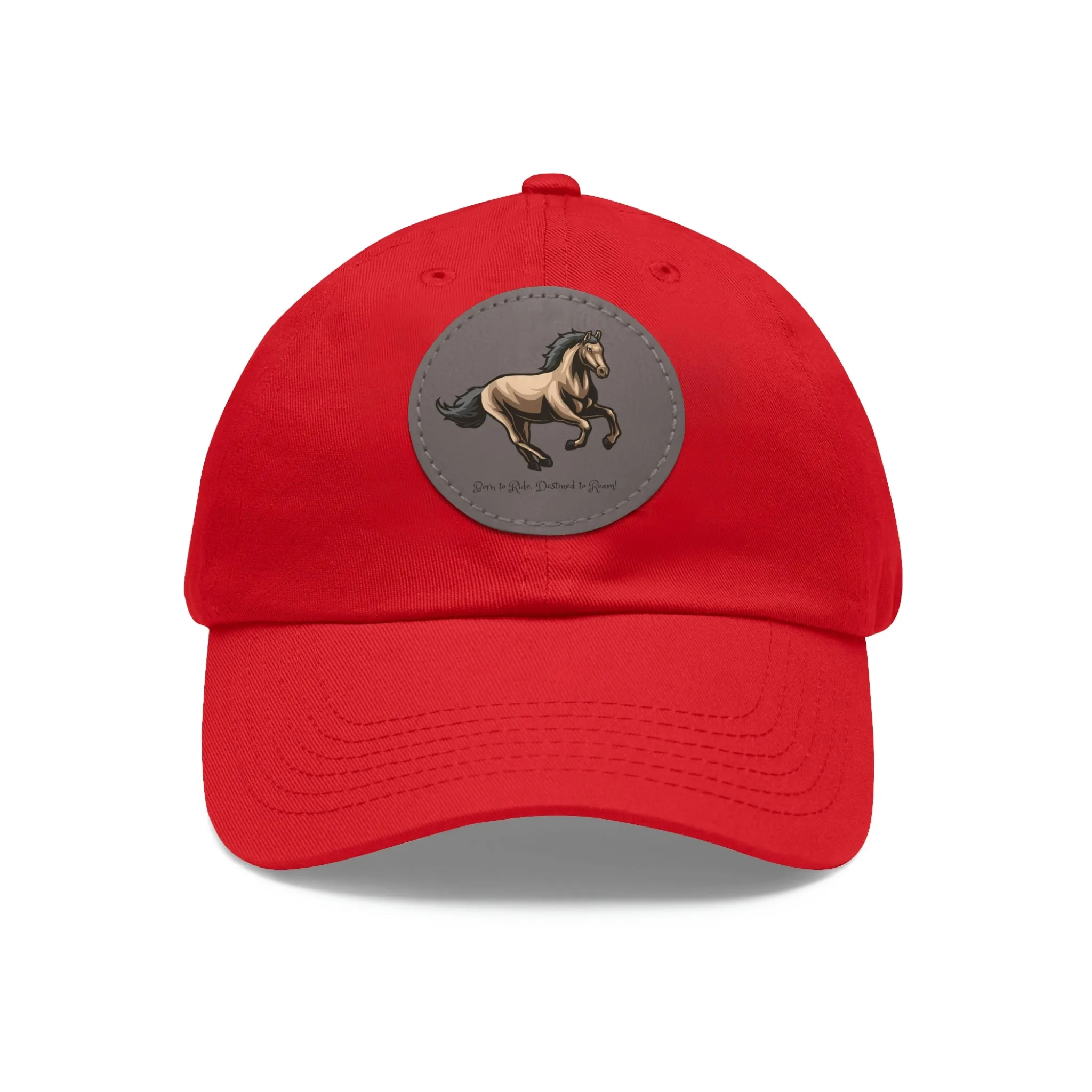 Born to Ride Horse POD Dad Hat with Leather Patch (Round)