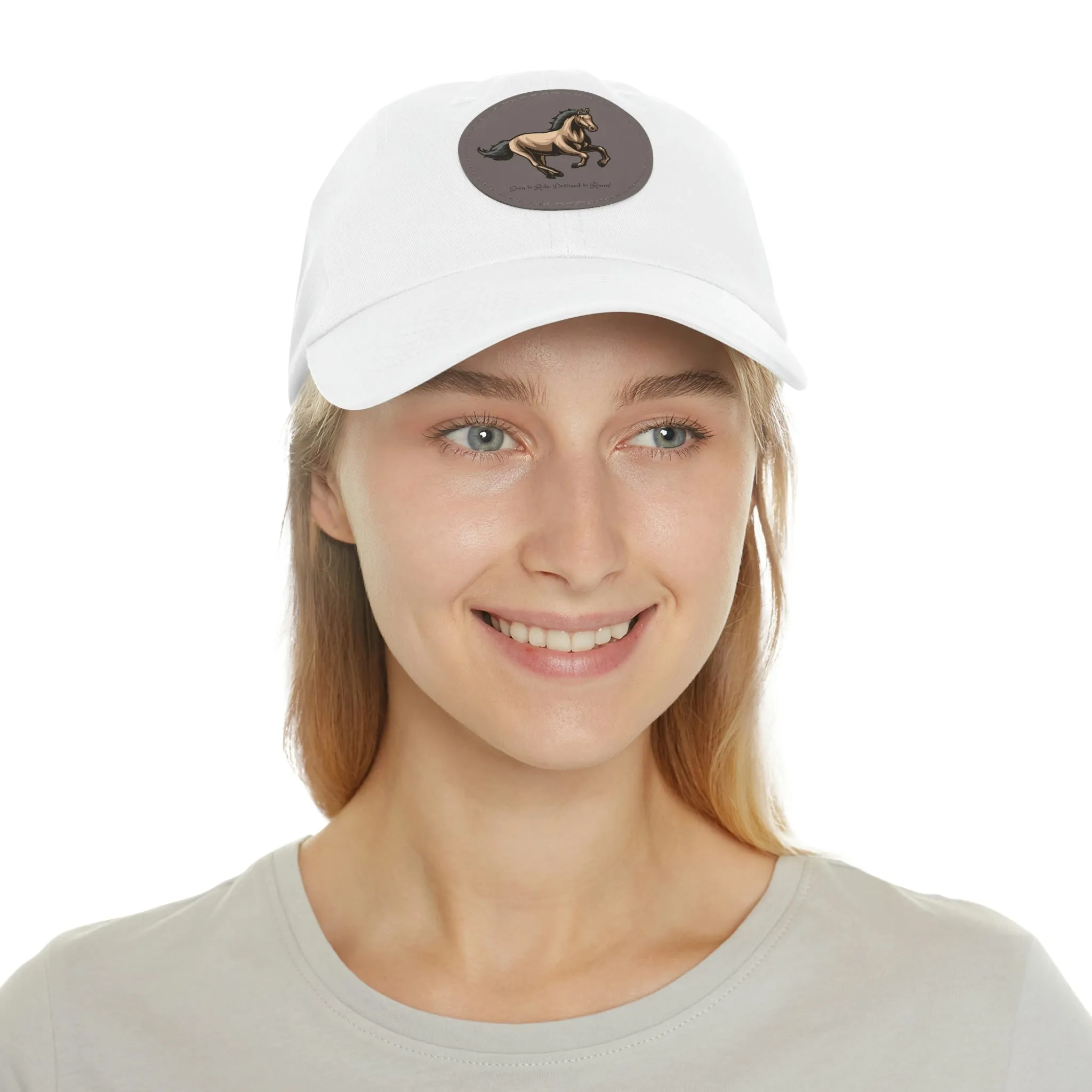 Born to Ride Horse POD Dad Hat with Leather Patch (Round)