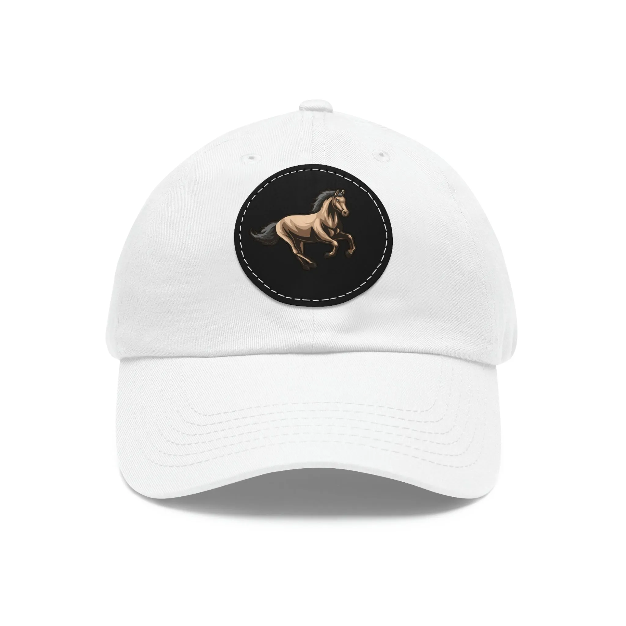 Born to Ride Horse POD Dad Hat with Leather Patch (Round)