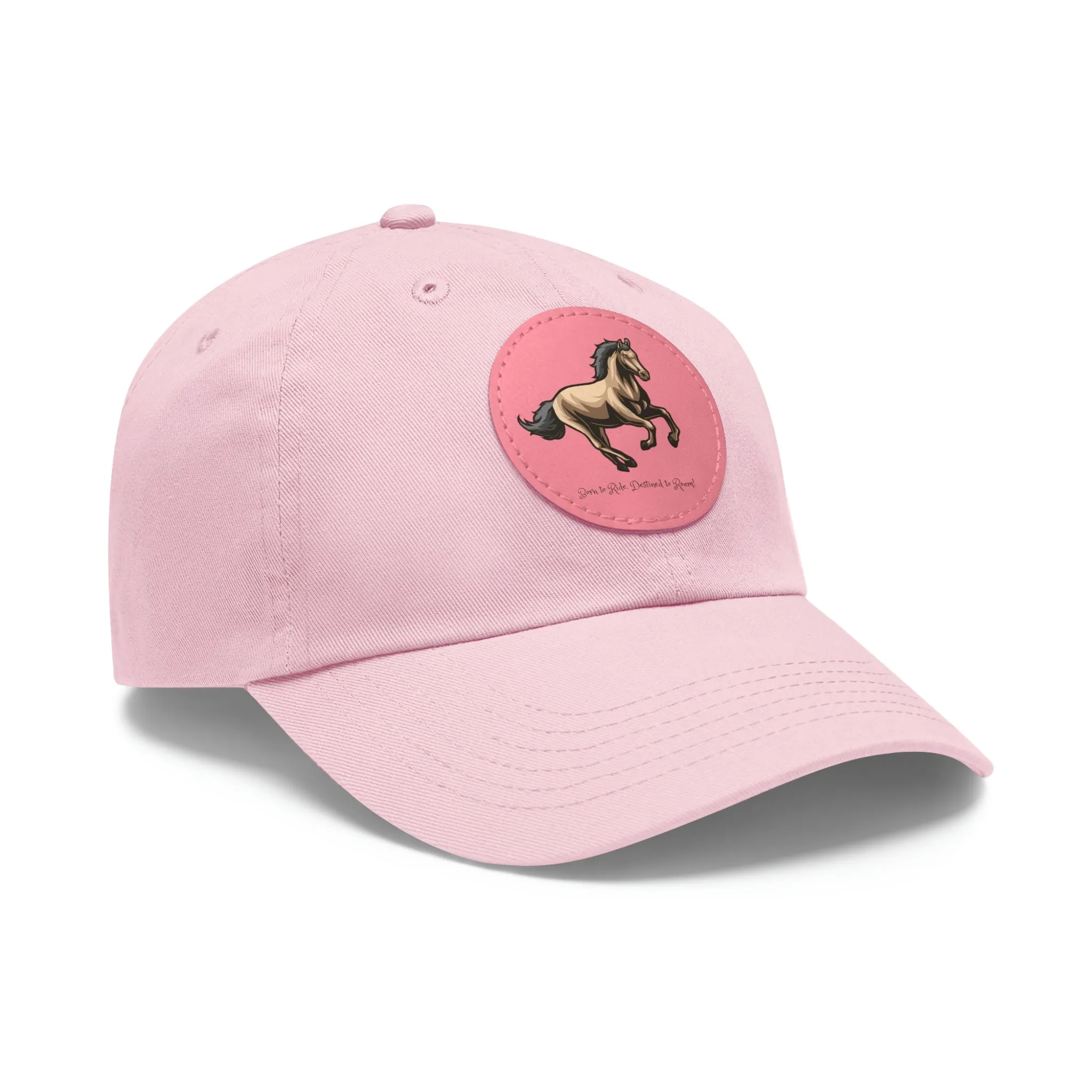 Born to Ride Horse POD Dad Hat with Leather Patch (Round)