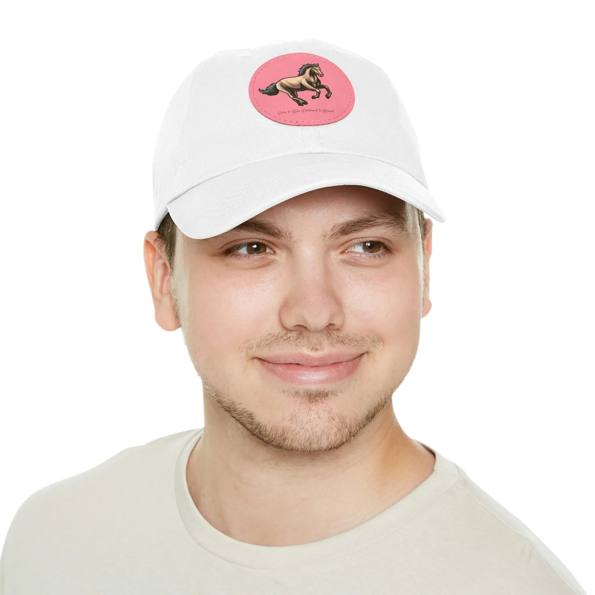 Born to Ride Horse POD Dad Hat with Leather Patch (Round)