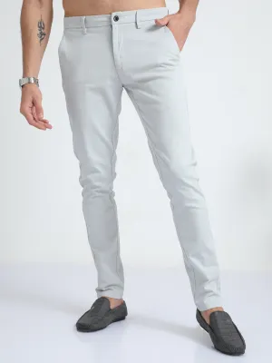 Box Dobby Light Grey Cotton Chino