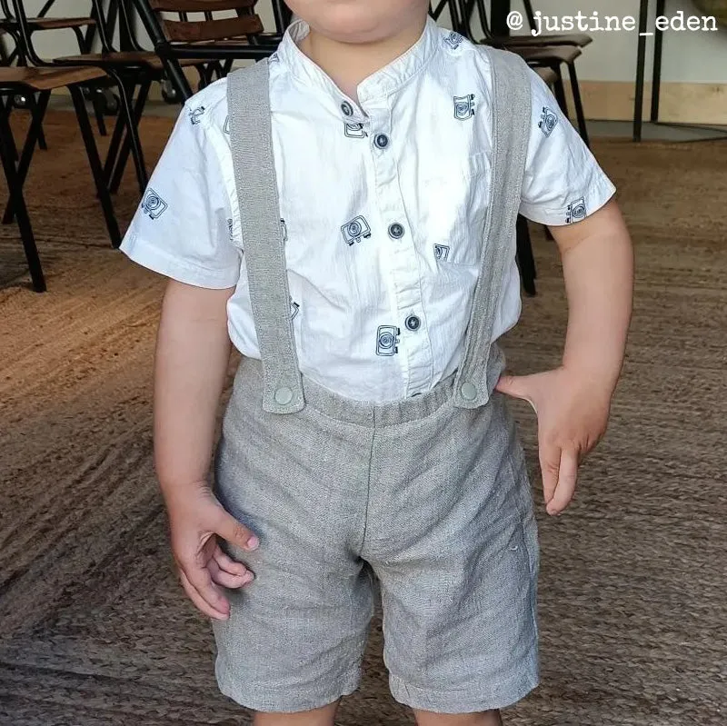 BRIGHTON Pants/shorty with Suspenders - 6M/4Y- Paper Sewing Pattern