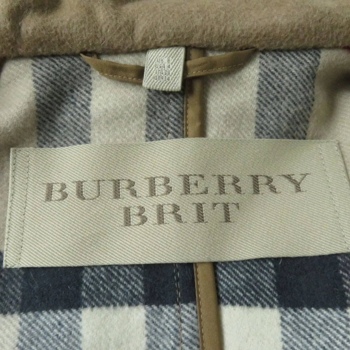 Burberry Brit Fur Hood Duffle Coat Brown