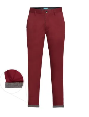 Burgundy Cotton-Stretch Chino