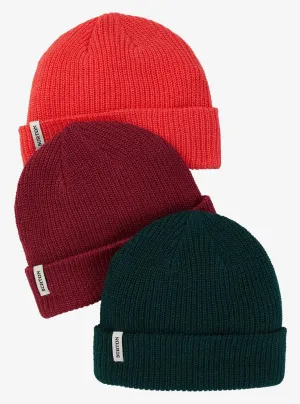 Burton DND 3 Pack Beanie Ponderossa Pine / Spiced Plum / Hibiscus Pink