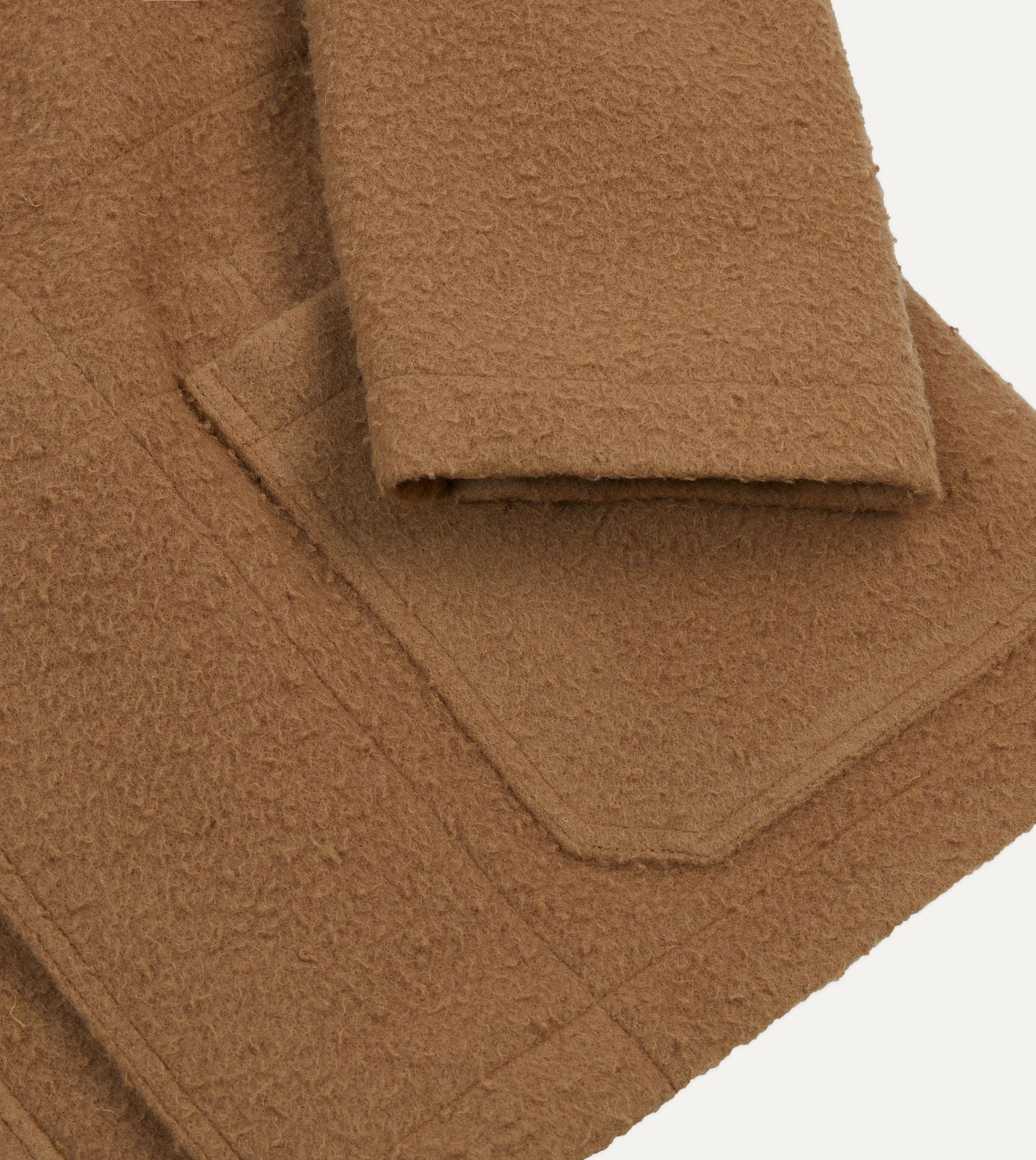 Camel Casentino Wool Short Duffle Coat