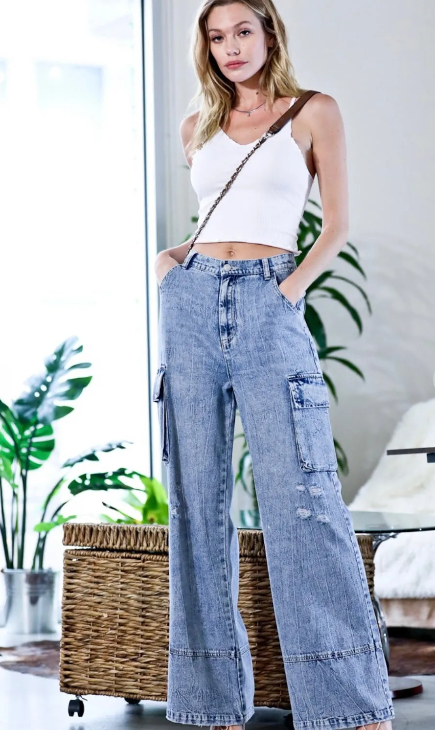 Cargo Denim Pants