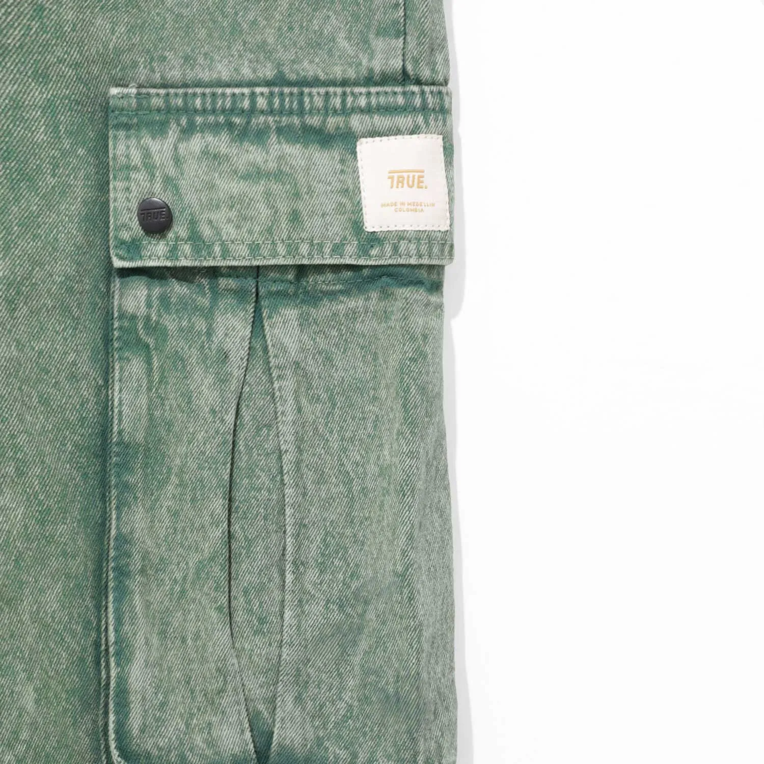 Cargo Multi-Pocket Pants - Washed Green