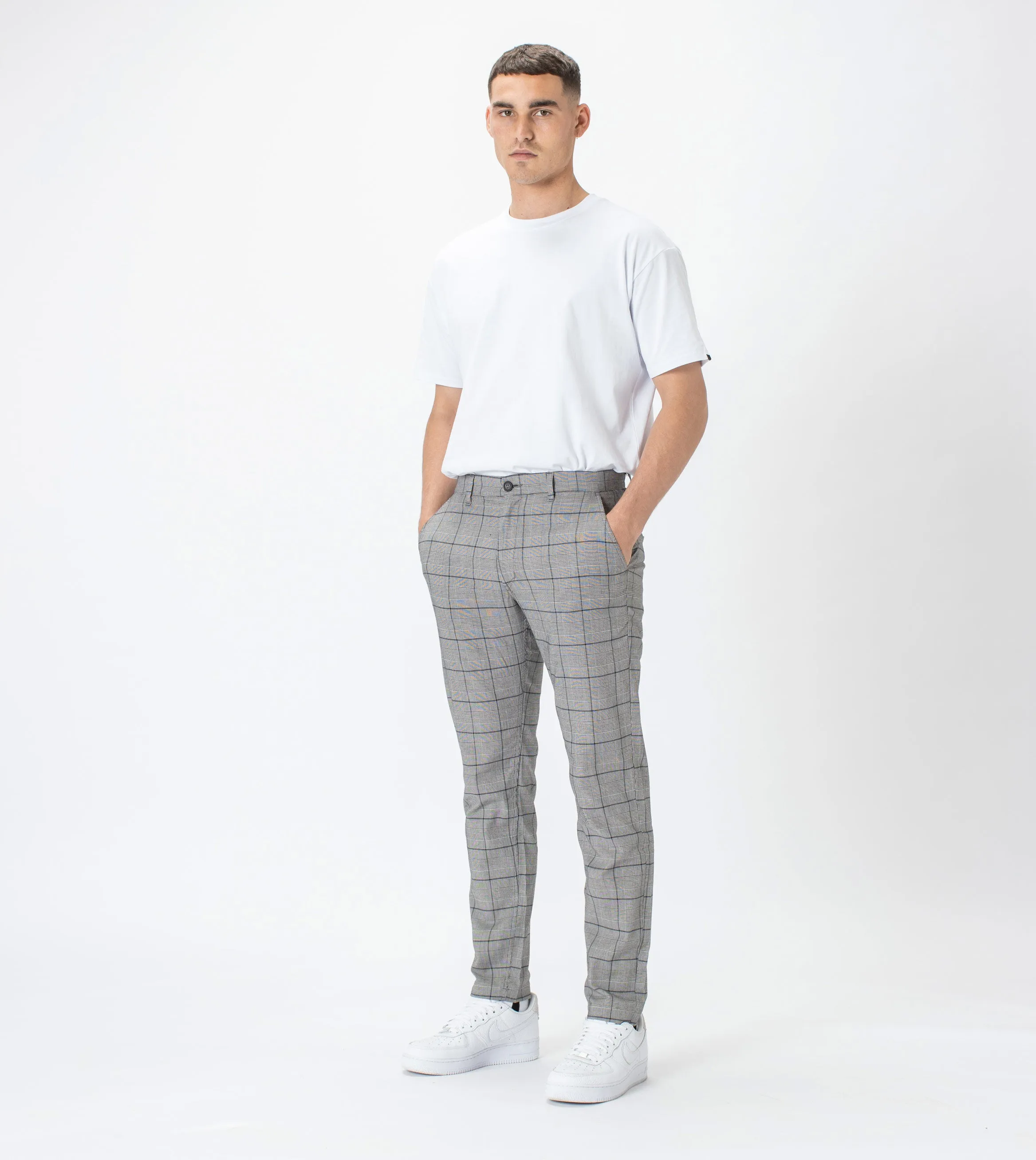 Check Kyoto Chino Grey/Indigo