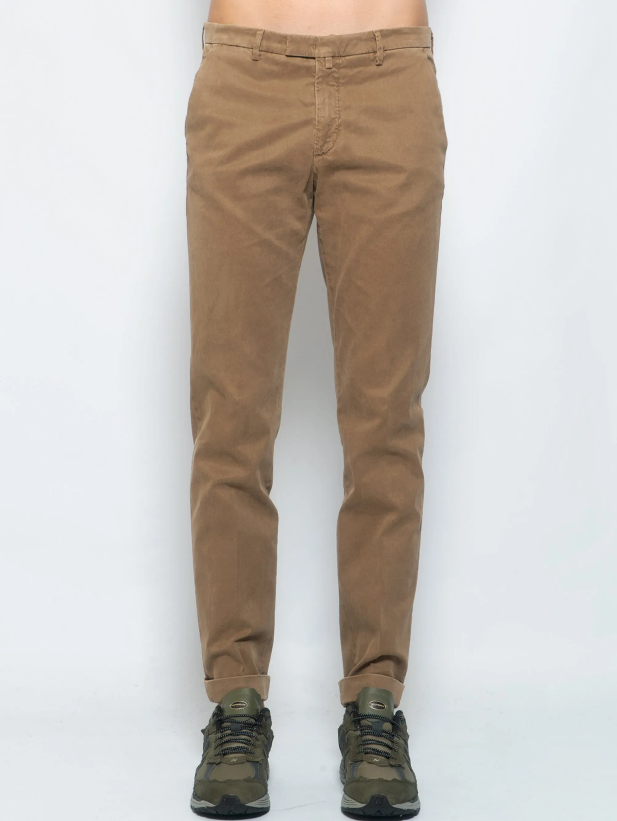 Chino in Cotone Armaturato Washed Biscotto