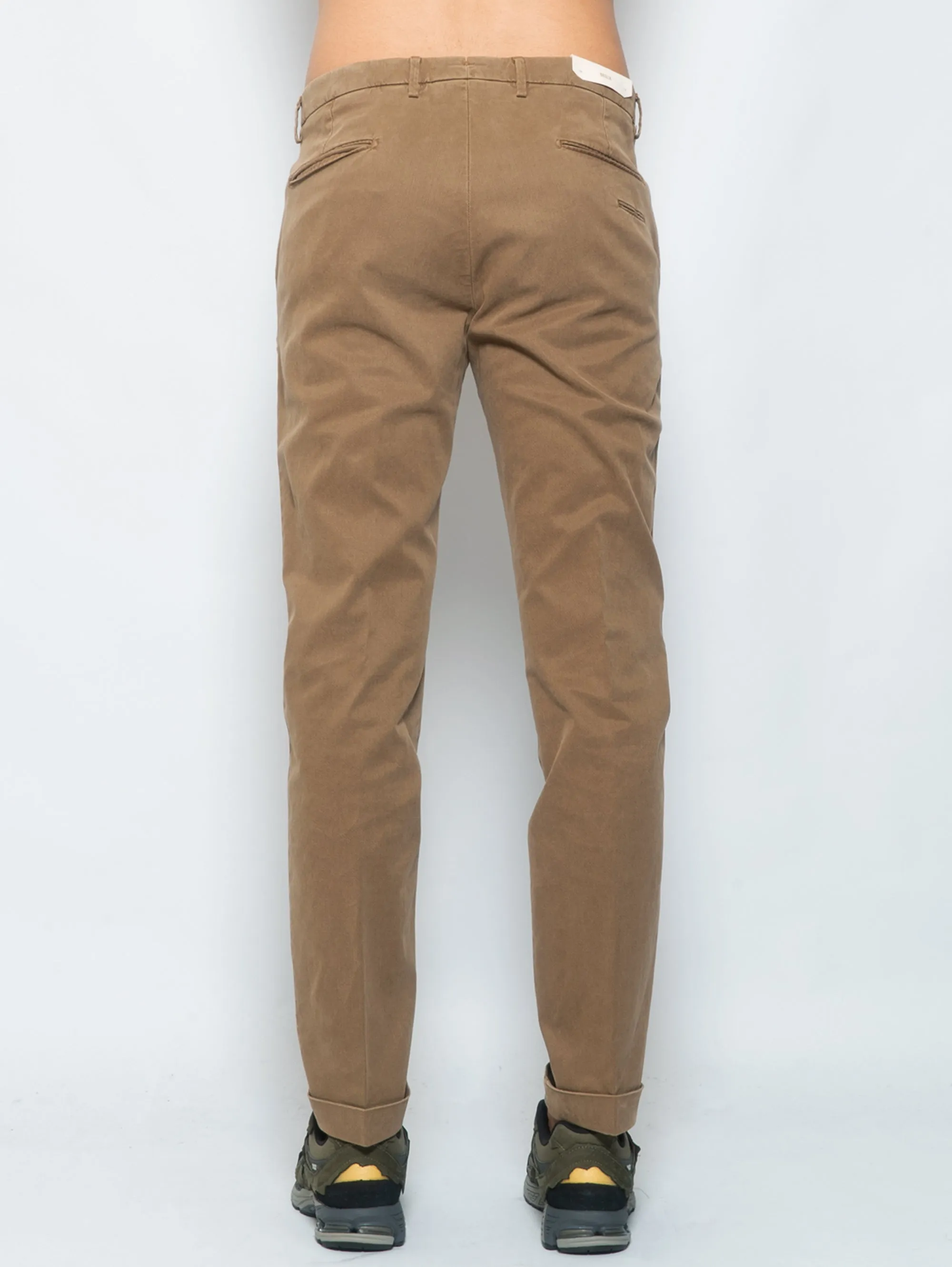 Chino in Cotone Armaturato Washed Biscotto