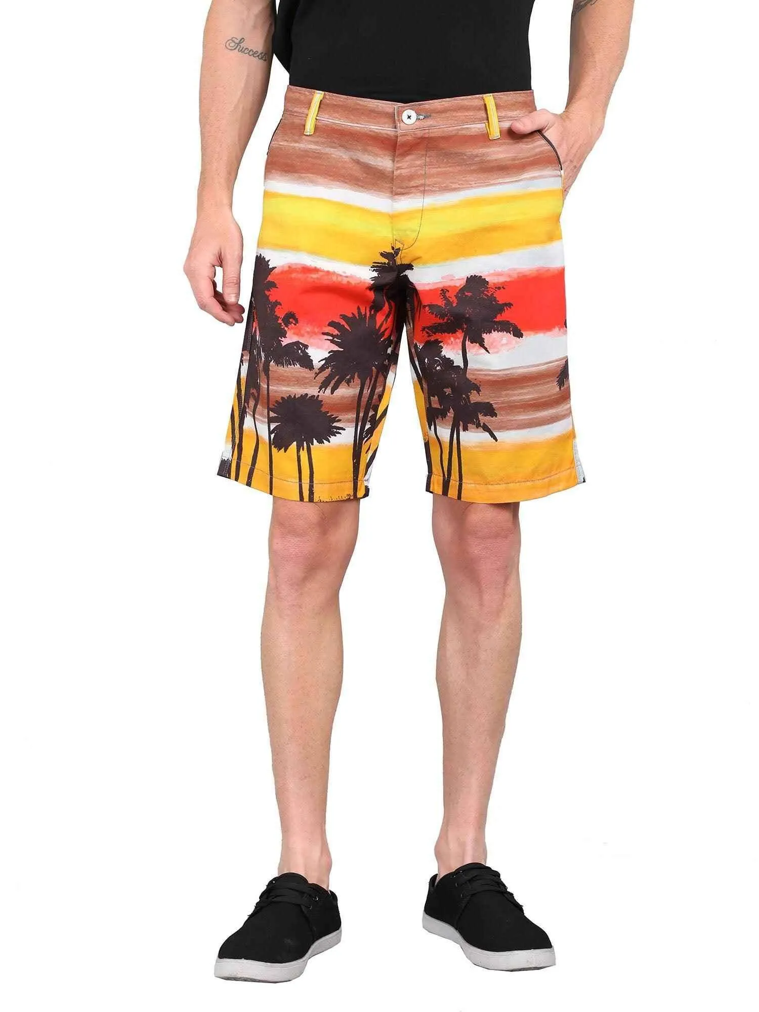 Coco on Sun Set Digital Printed Giza Cotton  Men's Shorts