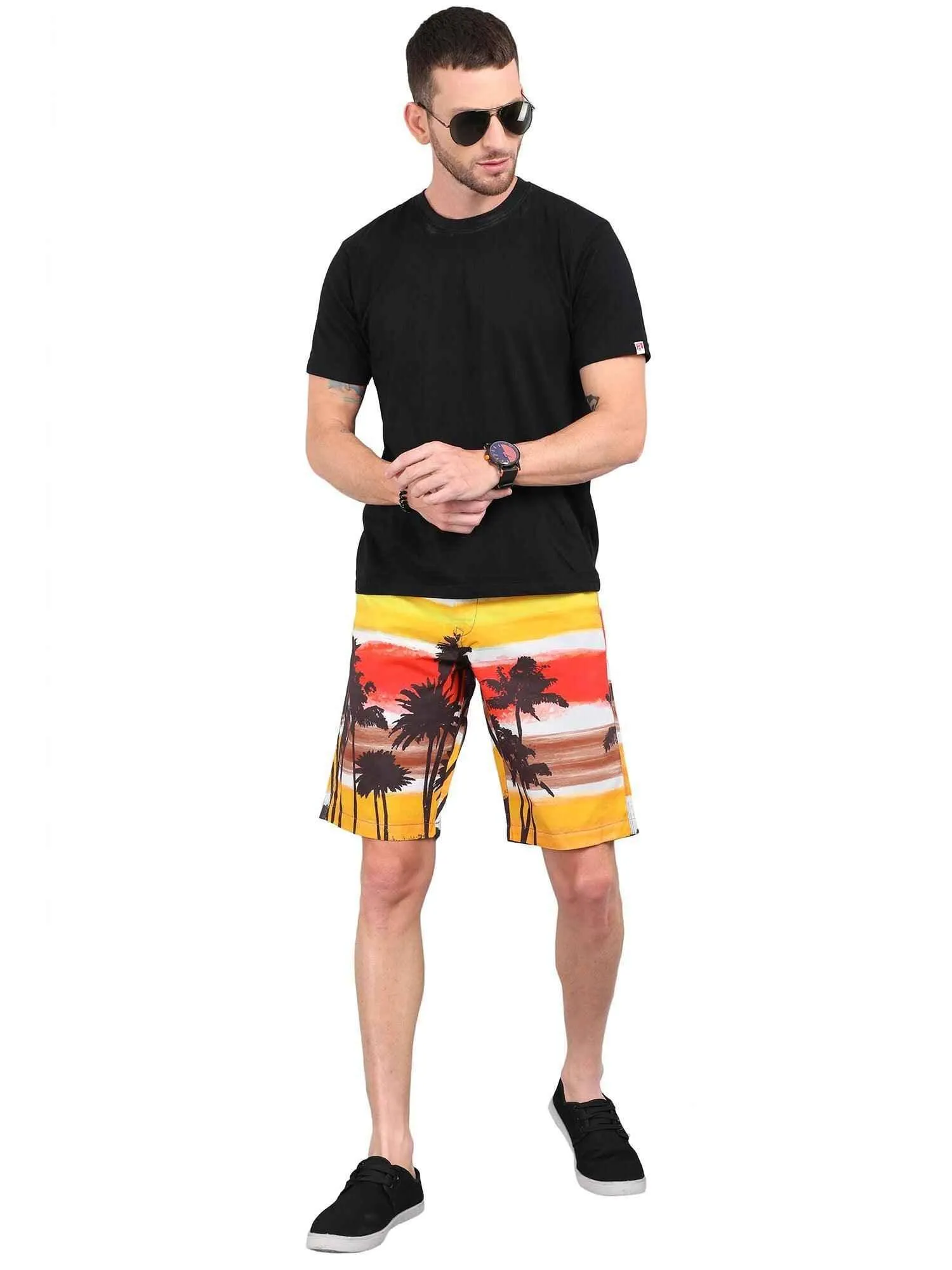 Coco on Sun Set Digital Printed Giza Cotton  Men's Shorts