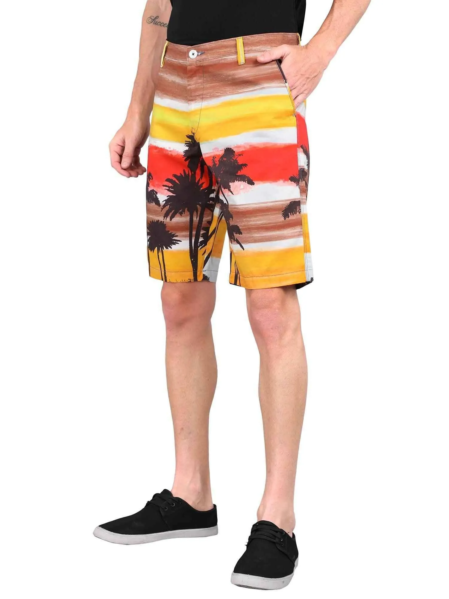 Coco on Sun Set Digital Printed Giza Cotton  Men's Shorts