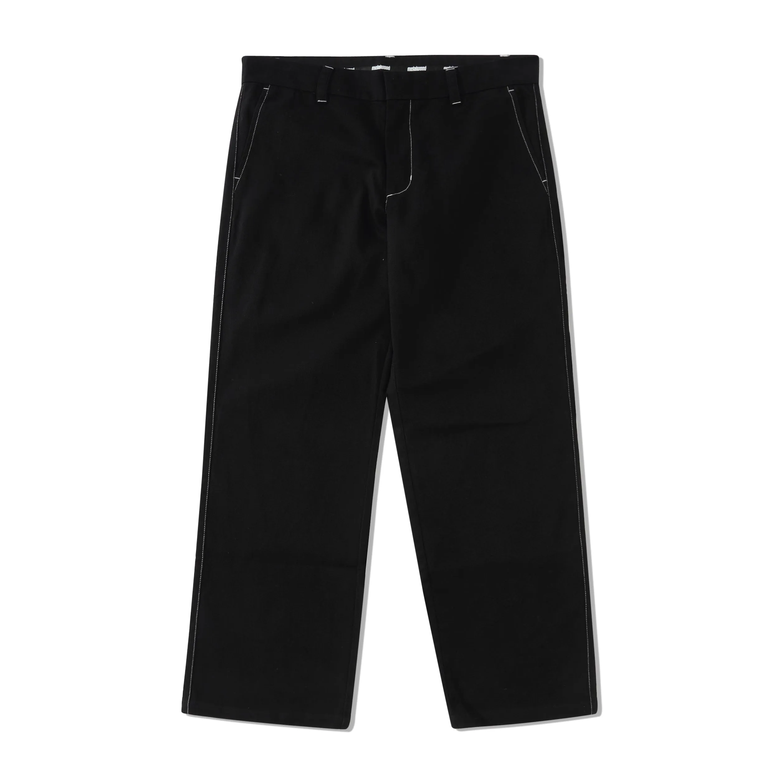 Contrast Sitch Chino Pant, Black