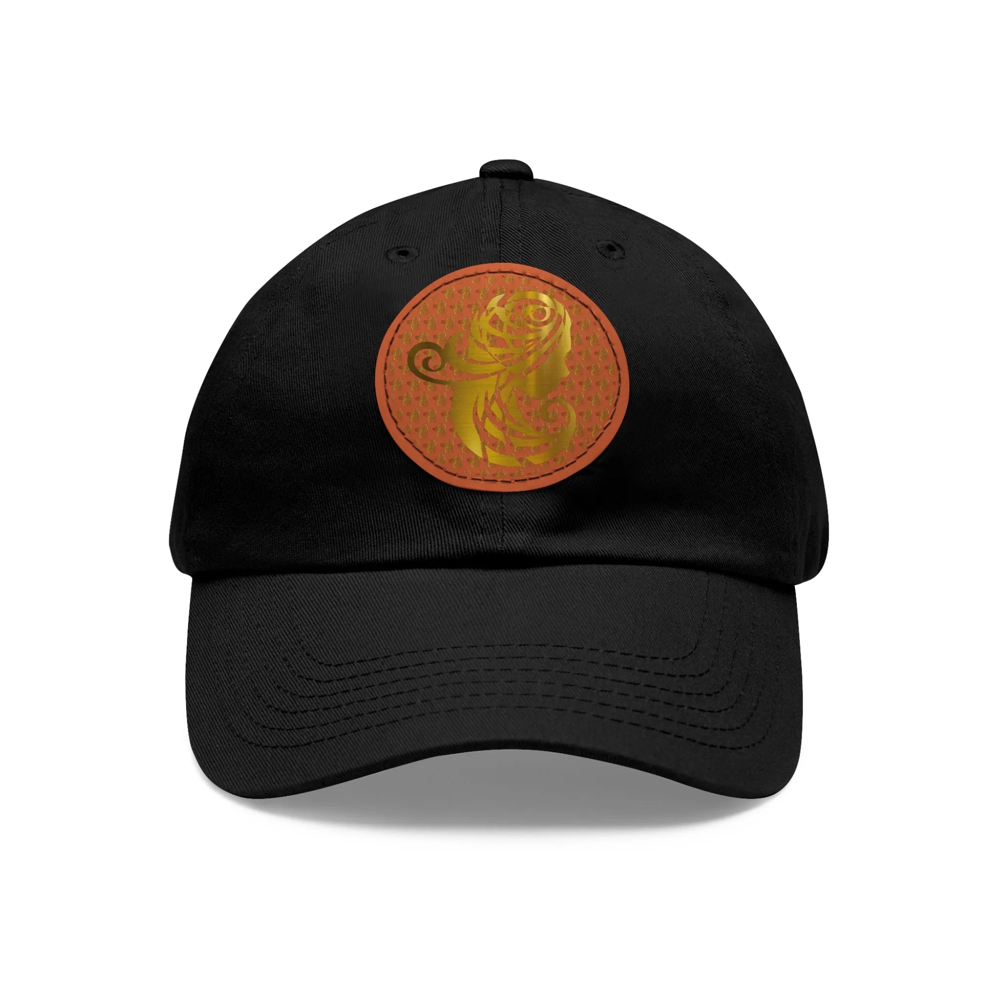 Dad Hat with Leather Patch (Round)