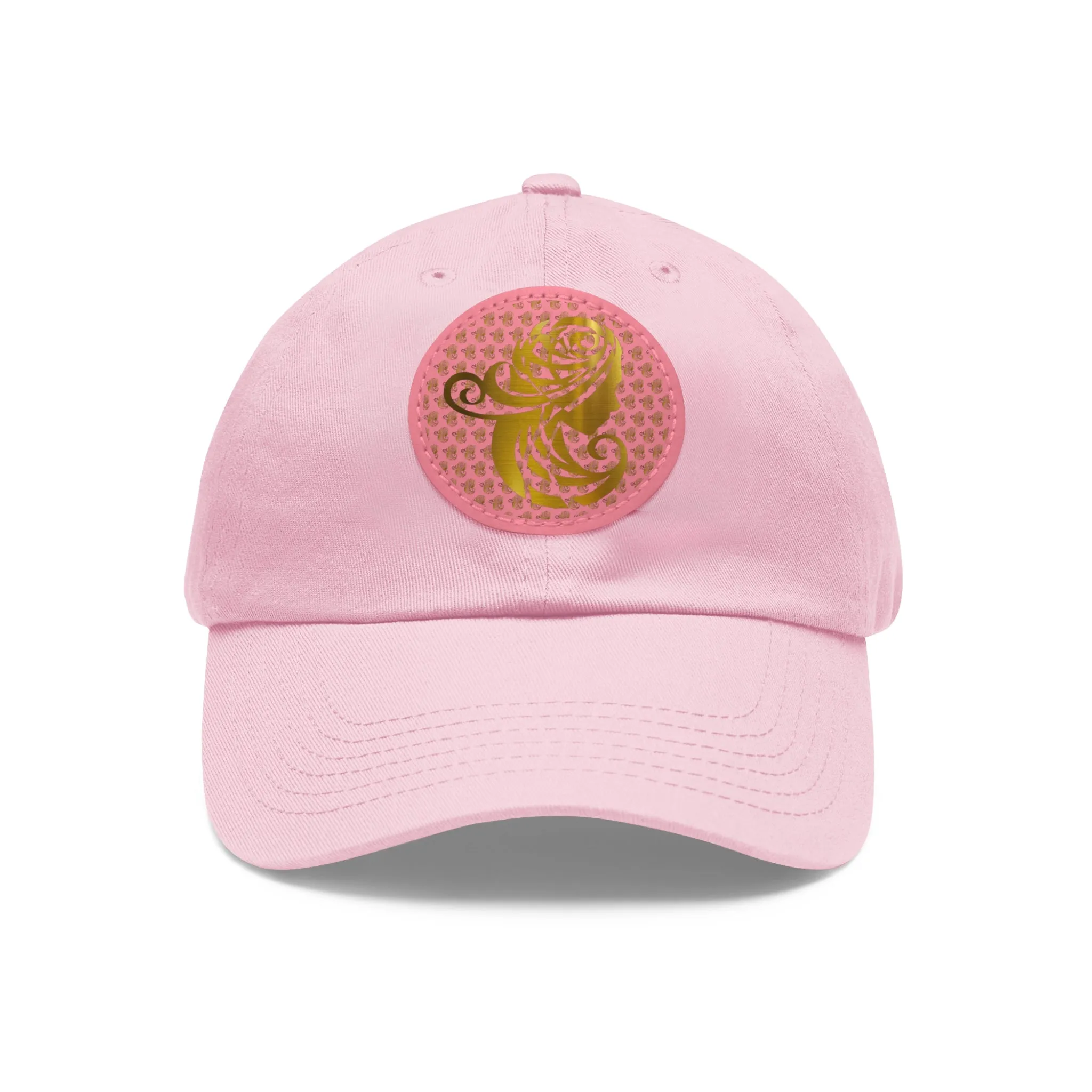 Dad Hat with Leather Patch (Round)